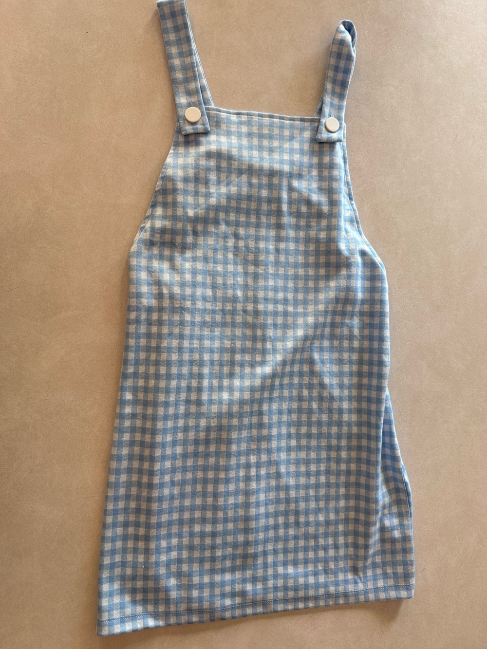 Small fit - see measurements Blue Gingham Midi Dress w/ Adjustable Straps